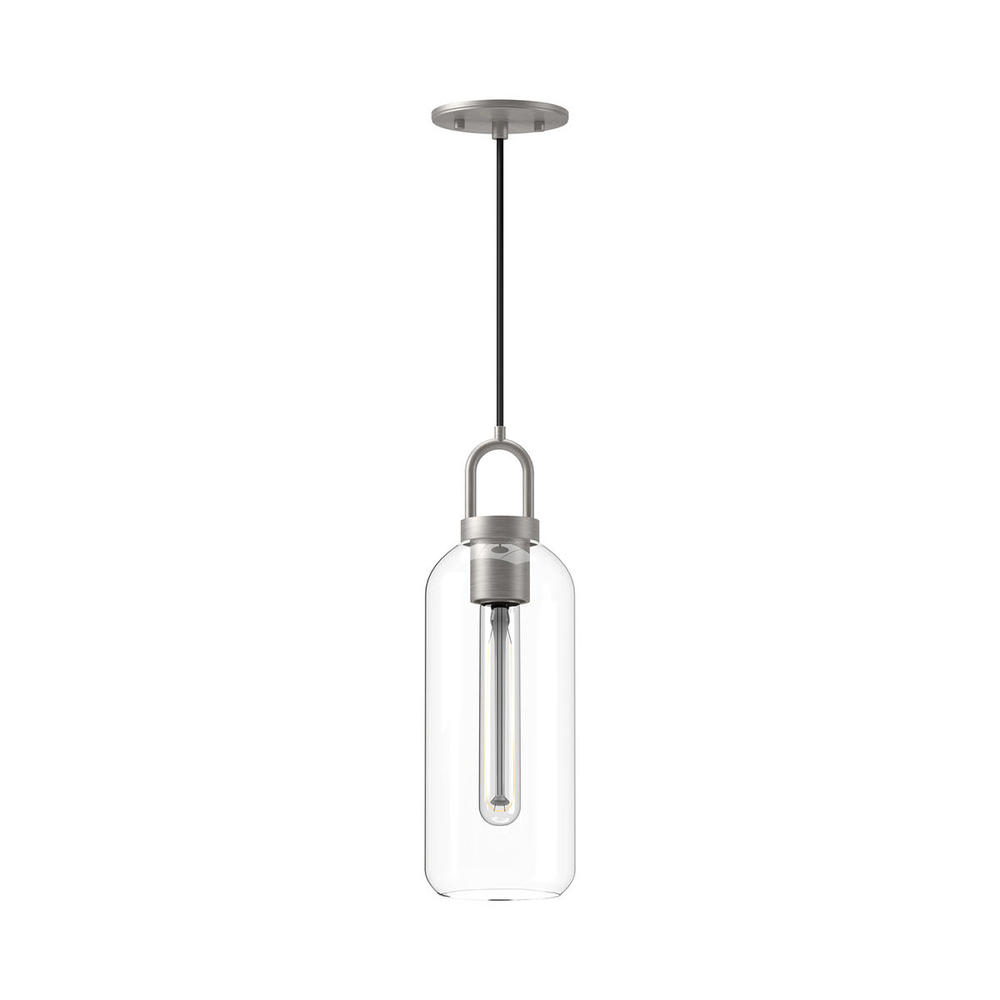 Soji 5-in Brushed Nickel/Clear Glass 1 Light Pendant