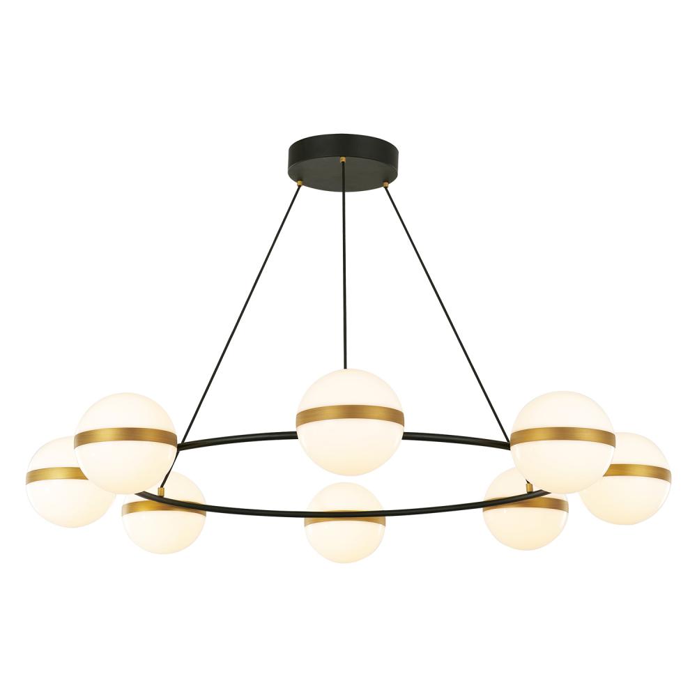 Tagliato 44-in Matte Black/Brushed Gold LED Chandeliers
