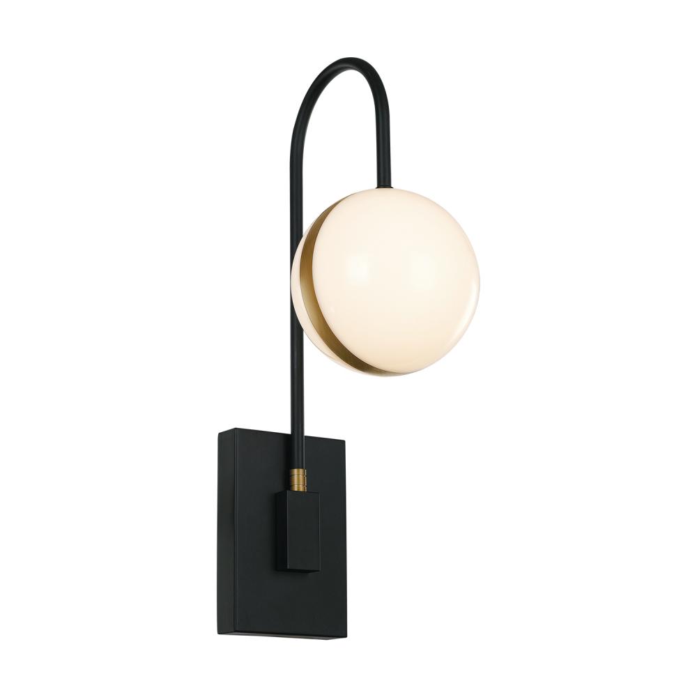 Tagliato 6-in Matte Black/Brushed Gold LED Wall/Vanity
