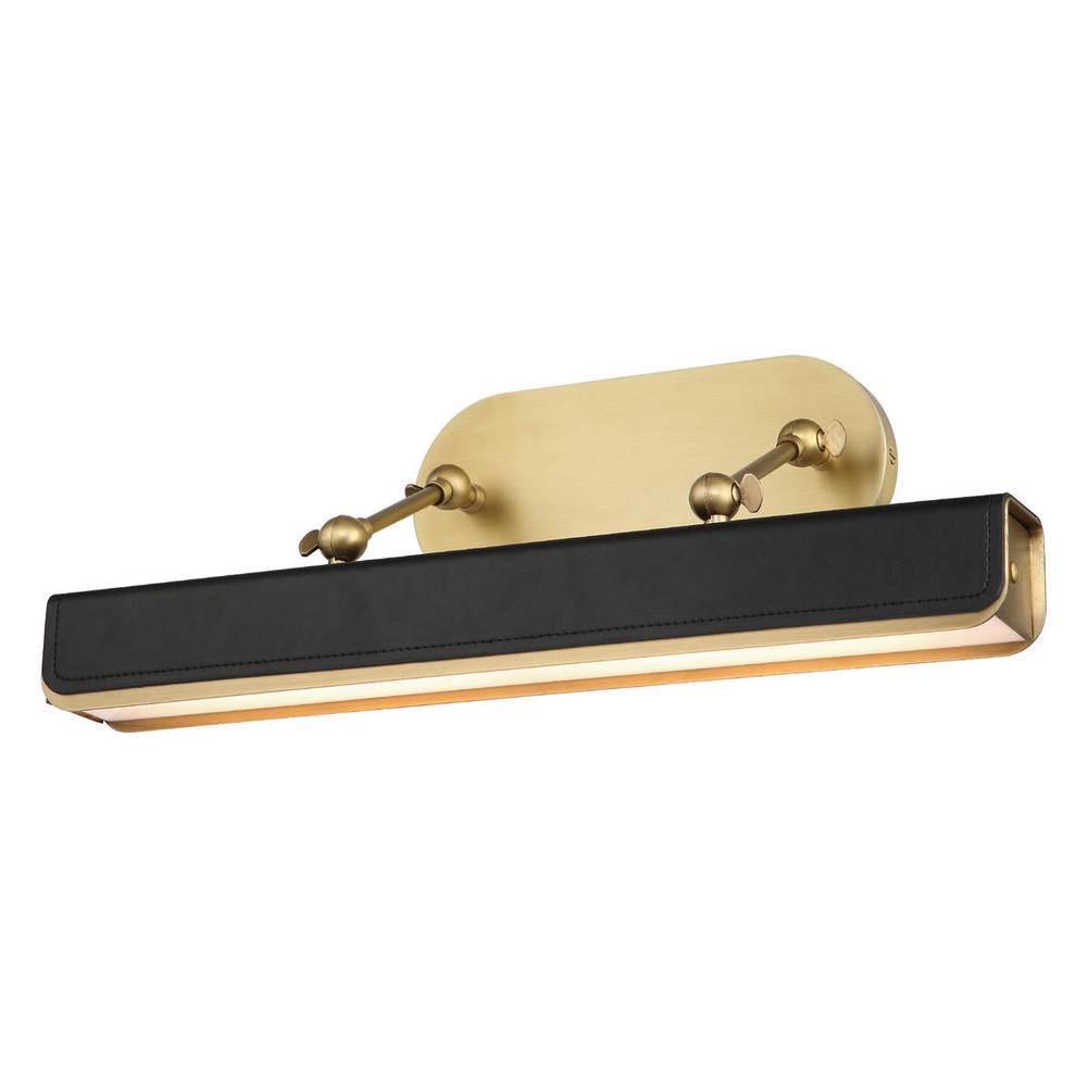 Valise Picture 20-in Vintage Brass/Tuxedo Leather LED Wall/Picture Light
