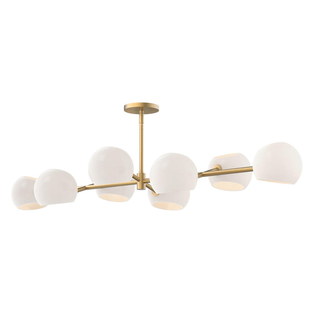 Willow 48-in Brushed Gold/Opal Matte Glass 8 Lights Linear Pendant