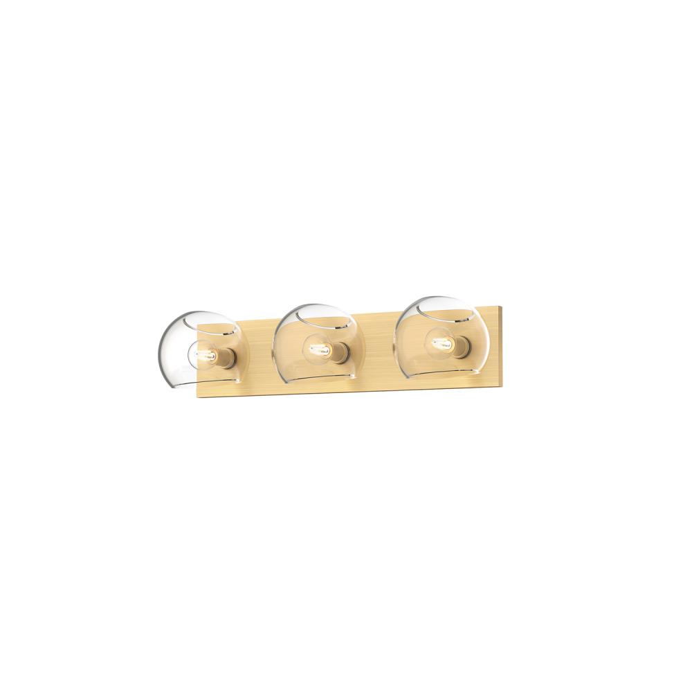 Willow 22-in Brushed Gold/Clear Glass 3 Lights Vanity