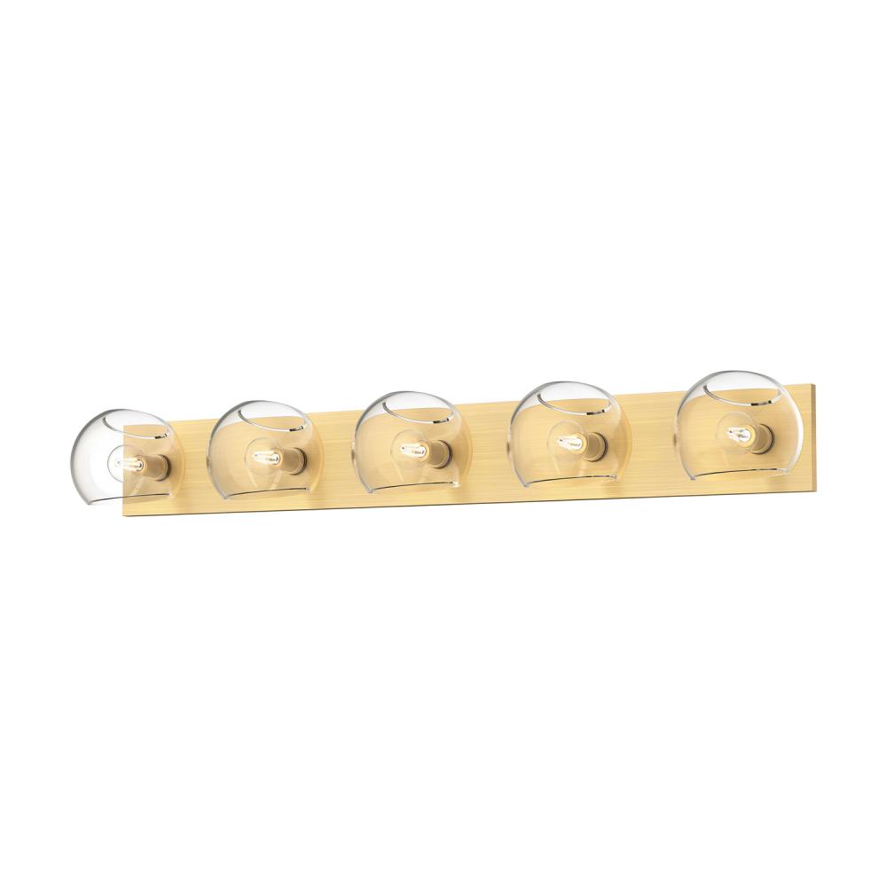 Willow 40-in Brushed Gold/Clear Glass 5 Lights Vanity