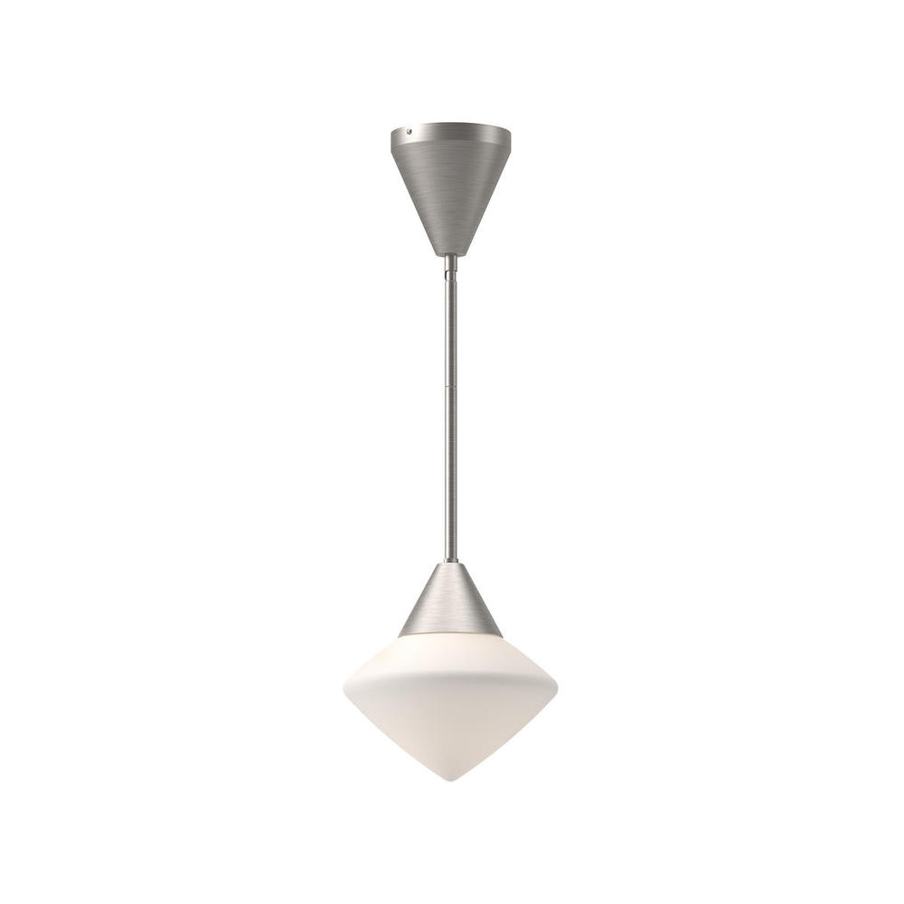 NORA 8" PD|BRUSHED NICKEL|OPAL GLASS|ROD 46|1X60W E26|DUO USE