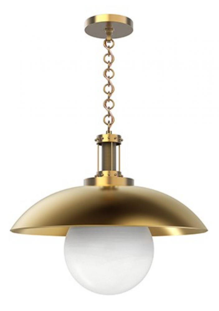 Oviatt Vintage Brass 1 Light Pendant