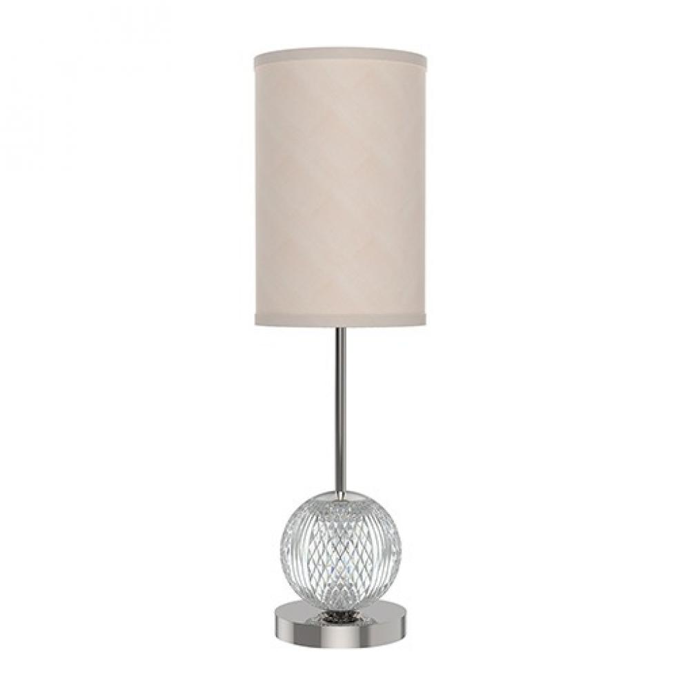 Marni 21-in Polished Nickel/White Linen LED Table Lamp