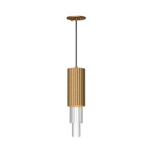 Alora Lighting PD502204AGCR - Bordeaux 4-in Aged Gold/Clear Ribbed Glass LED Pendant