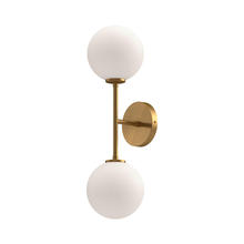 Alora Lighting WV549220AGOP - Cassia 6-in Aged Gold/Opal Matte Glass 2 Lights Wall/Vanity