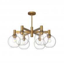 Alora Lighting CH506230AGCL - Castilla 29-in Aged Gold/Clear Glass 6 Lights Chandeliers