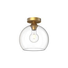 Alora Lighting FM506210AGCL - Castilla 10-in Aged Gold/Clear Glass 1 Light Flush Mount