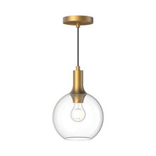 Alora Lighting PD506108AGCL - Castilla 8-in Aged Gold/Clear Glass 1 Light Pendant