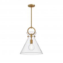Alora Lighting PD412514AGCL - Emerson 14-in Aged Gold/Clear 1 Light Pendant
