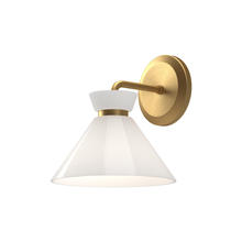 Alora Lighting WV470108BGGO - Halston 8-in Brushed Gold/Glossy Opal Glass 1 Light Wall/Vanity