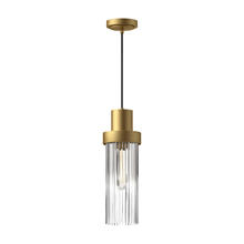 Alora Lighting PD435605BGCR - Kent 5-in Brushed Gold/Clear Ribbed Glass 1 Light Pendant