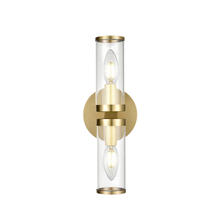 Alora Lighting WV309002NBCG - Revolve Clear Glass/Natural Brass 2 Lights Wall/Vanity