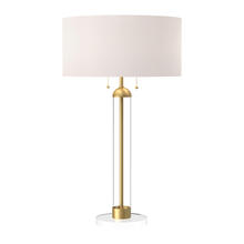 Alora Lighting TL567218BGWL - Sasha 18-in Brushed Gold/White Linen 2 Lights Table Lamp