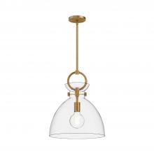 Alora Lighting PD411814AGCL - Waldo 14-in Aged Gold/Clear 1 Light Pendant