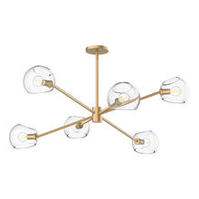 Alora Lighting CH548637BGCL - Willow 37-in Brushed Gold/Clear Glass 6 Lights Chandeliers