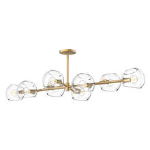 Alora Lighting LP548848BGCL - Willow 48-in Brushed Gold/Clear Glass 8 Lights Linear Pendant