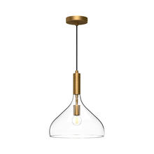 Alora Lighting PD532312AGCL - BELLEVIEW 12" PD|AGED BRASS|CLEAR GLASS|CORD 72|1X60W E26