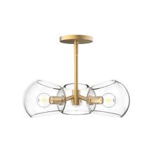 Alora Lighting PD548315BGCL - WILLOW 16" PD|BRUSHED GOLD|CLEAR GLASS|ROD 46|3X60W E12|DUO USE