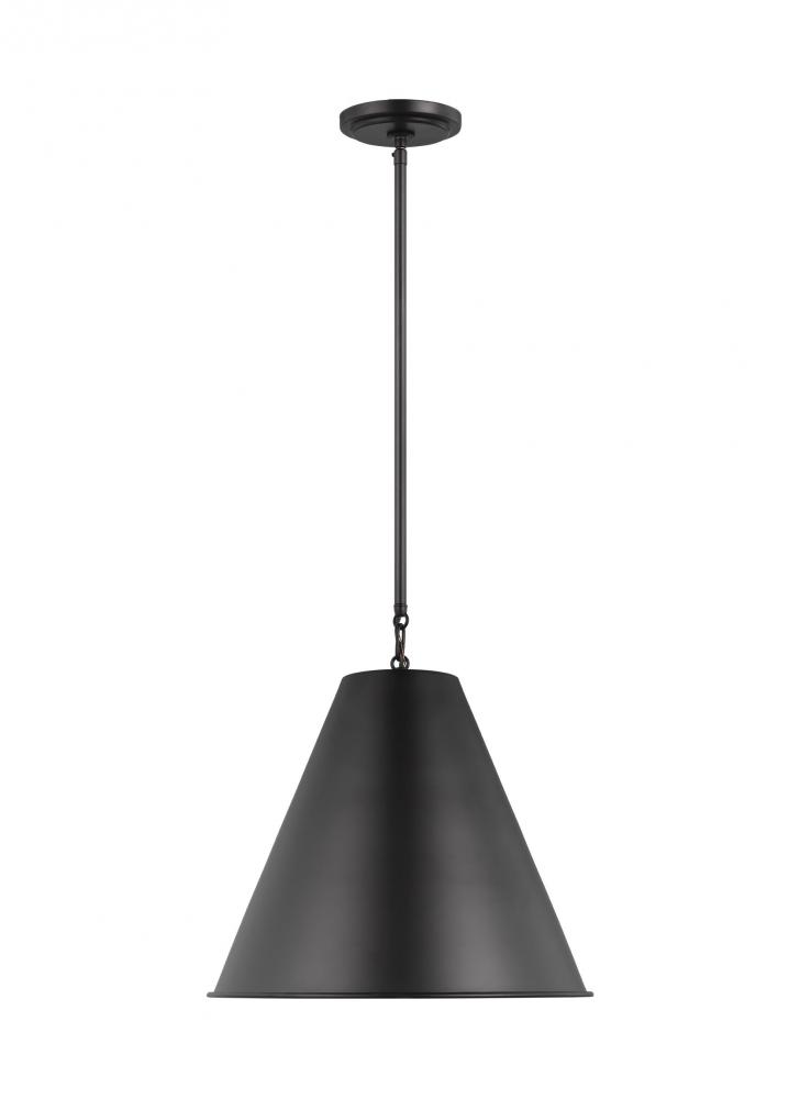 Gordon contemporary 1-light LED indoor dimmable ceiling hanging single pendant light in midnight bla