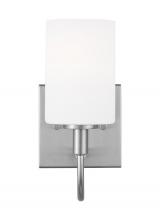 Visual Comfort & Co. Studio Collection 4157101EN3-962 - Oak Moore traditional 1-light LED indoor dimmable bath vanity wall sconce in brushed nickel silver f
