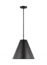 Visual Comfort & Co. Studio Collection 6585101EN3-112 - Gordon contemporary 1-light LED indoor dimmable ceiling hanging single pendant light in midnight bla
