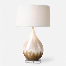 Uttermost 26171-1 - Flavian Metallic Rust Beige Ceramix w/ Ivory & Crystal 1Lt Lamp