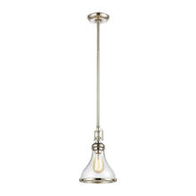ELK Home 57380/1 - Rutherford 1-Light Mini Pendant in Polished Nickel with Seedy Glass
