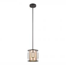ELK Home 70252/1 - Minden 1-Light Mini Pendant in Tiffany Bronze with Seedy Glass and Mica Shade
