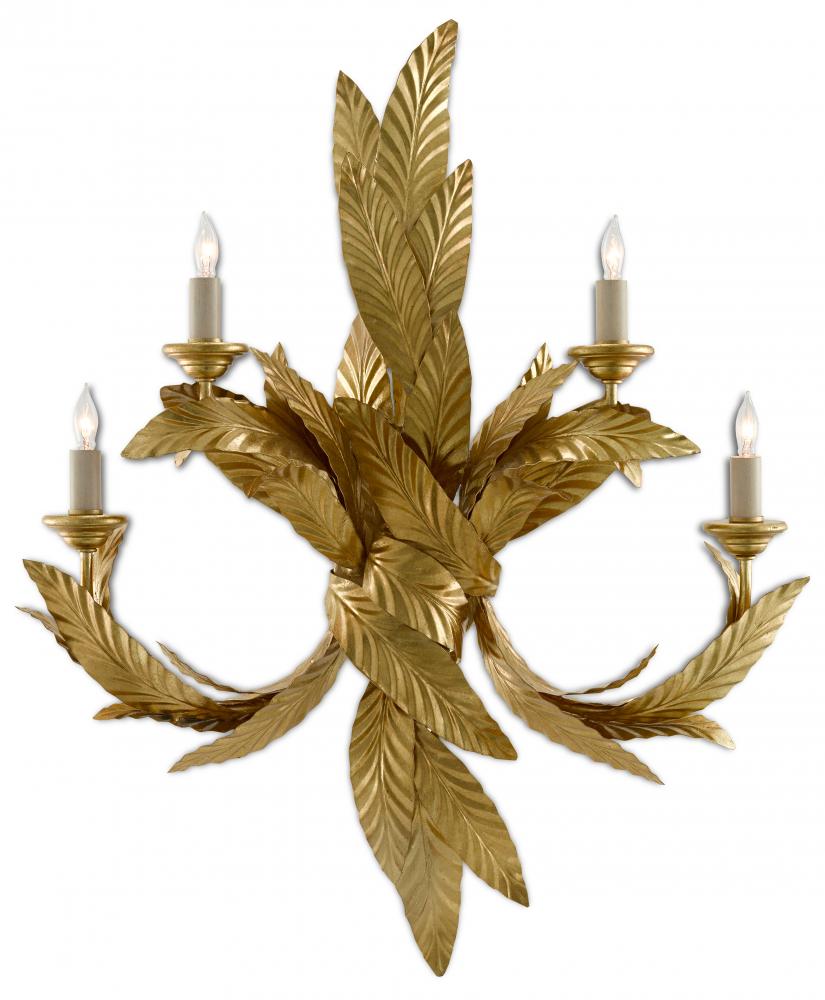 Apollo Gold Twisted Leaf Wall Sconce
