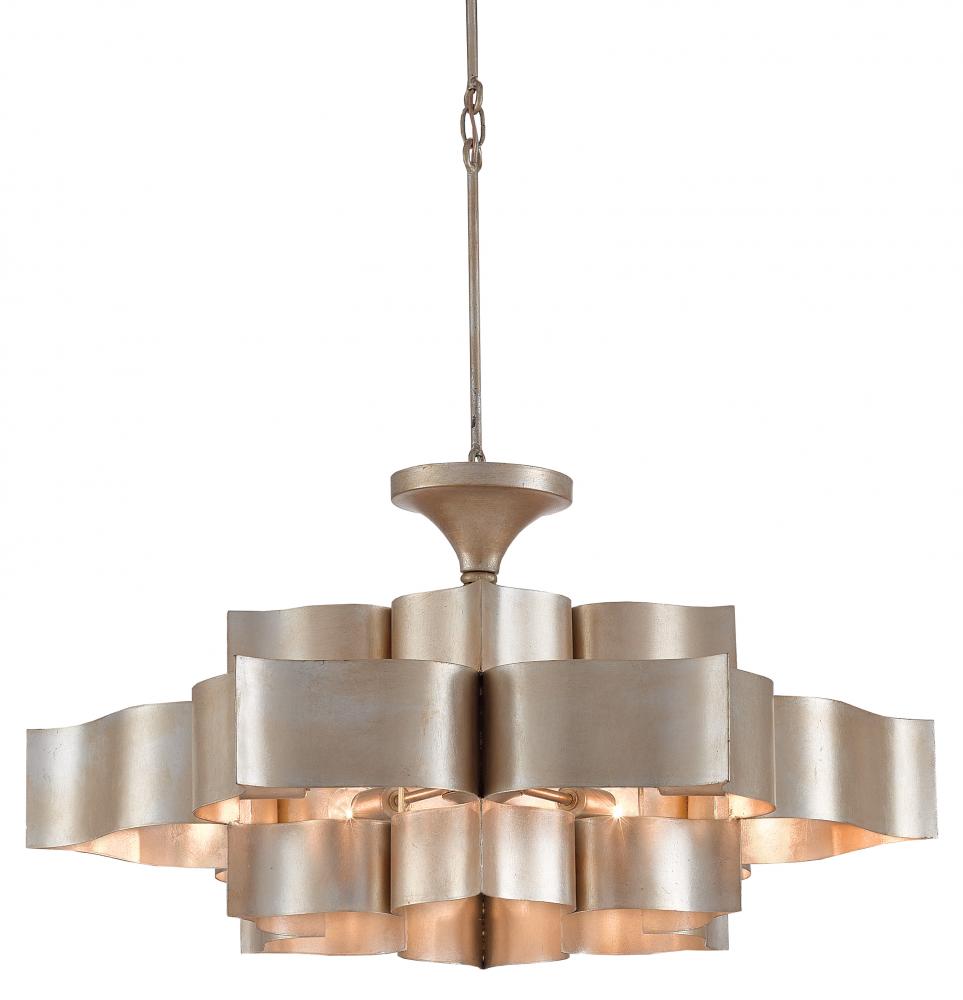 Grand Lotus Large Silver Chandelier