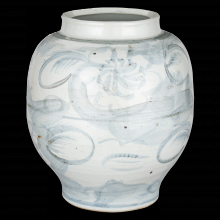 Currey 1200-0843 - Ming-Style Countryside Large Preserve Pot